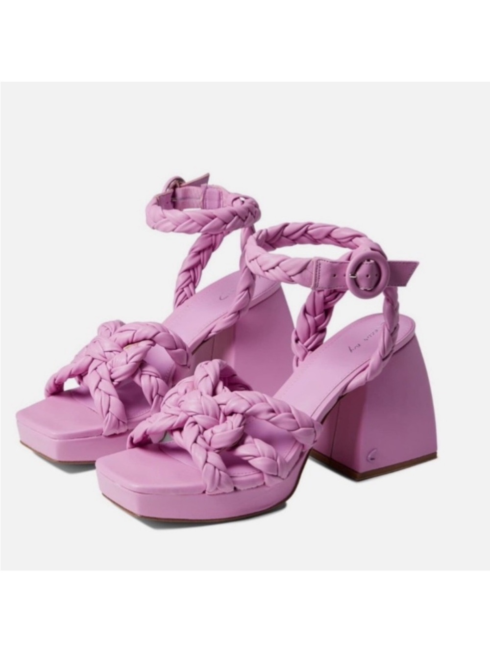Circus By Sam Edelman Braided Platform Block Heel Sandals Pink Size 6.5 GUC